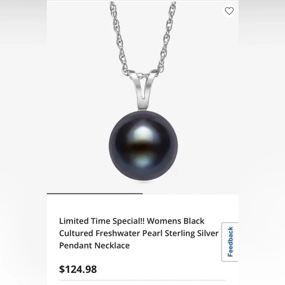 Black Cultured Freshwater Pearl Necklace - Picture 1 of 6